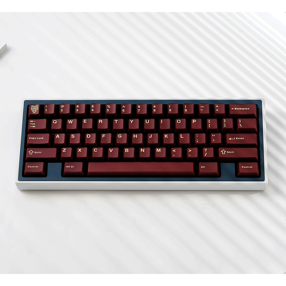 Pyga wine red keycaps cherry profile No pad area Doubleshot  ABS material 101keys WOB BOW