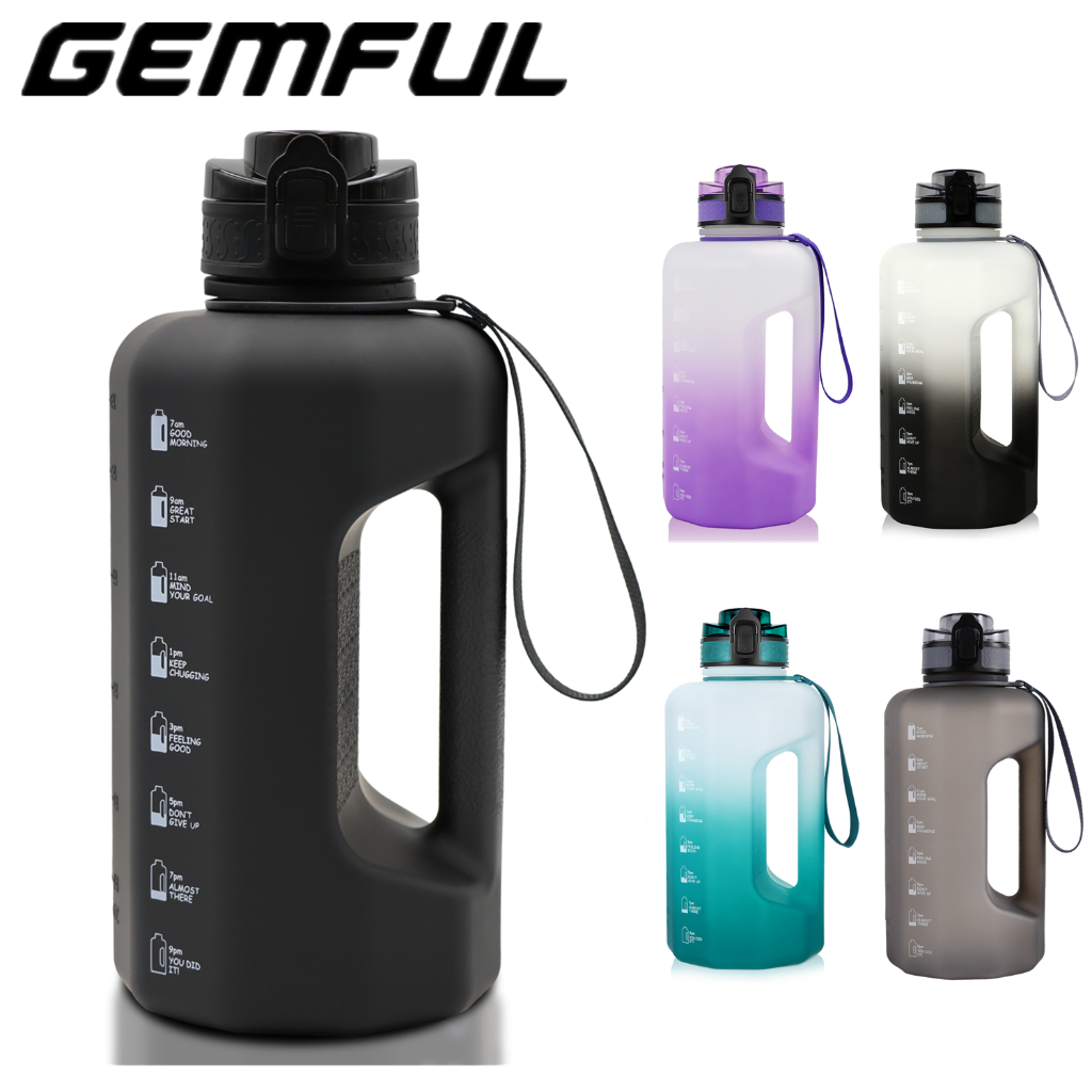 Gemful ขวดน้ํา ปลอด BPA พร้อมที่จับ 2200 มล. สําหรับเล่นกีฬา ยิม ท่องเที่ยว ตั้งแคมป์ กลางแจ้ง