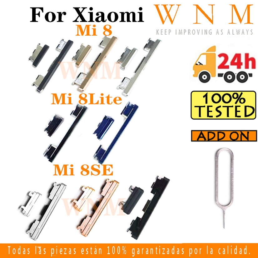 ปุ่มเปิดปิดสําหรับ Xiaomi Mi 8 Lite SE / 8Lite 8SE ปุ่มปุ่มด้านข้างเปิดปิดระดับเสียงปุ่มขึ้นและลงด้านข้าง