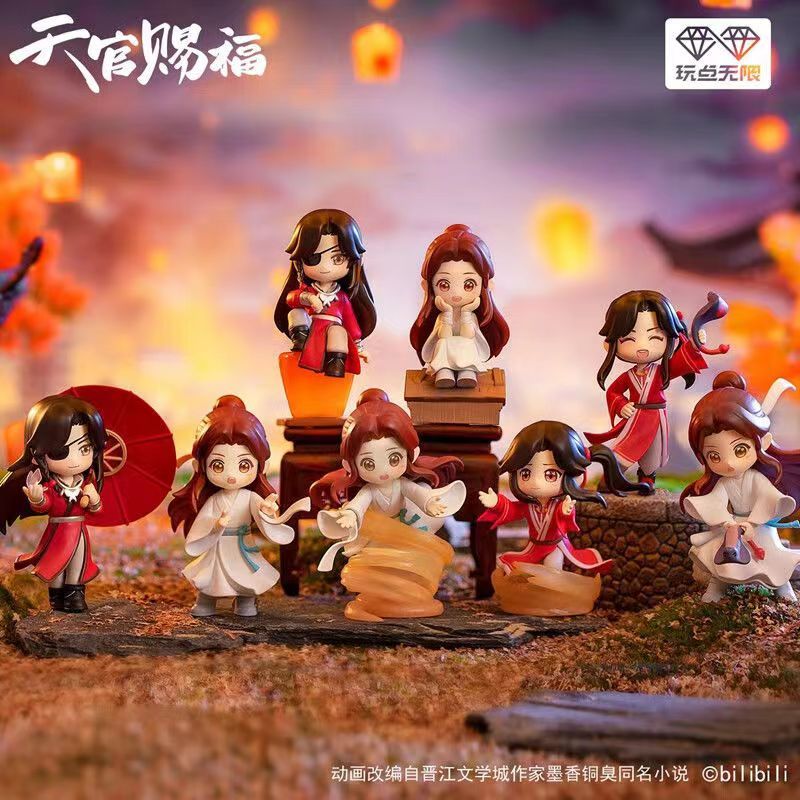 [สินค้าของแท้] กล่องสุ่ม ตุ๊กตาฟิกเกอร์อนิเมะ Blessings of Heaven Officials Happiness and Junfeng Series
