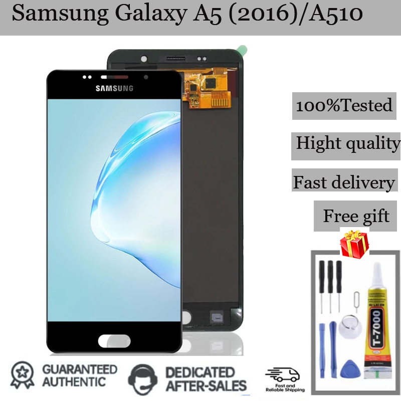 หน้าจอสัมผัส LCD แบบเปลี่ยน สําหรับ SAMSUNG Galaxy A5 2016 A510 SM-A5100 SM-A510F SM-A510M SM-A510 SM-A510FD SM-A5108 SM-A510S SM-A510K SM-A510L SM-A510