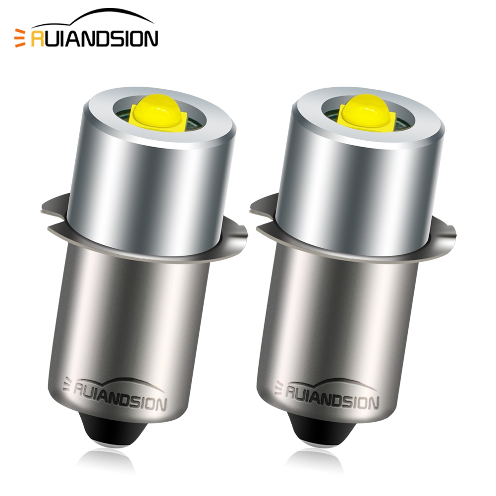 Ruiandsion ไฟฉาย LED DC 3W P13.5S สีขาว สําหรับ Maglite Work Torch Light Wide Voltage 3-6V 4-30V