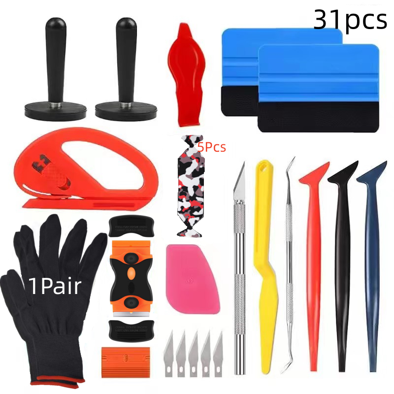 Ktm ชุดเครื่องมือปาดฟิล์มรถยนต์ 31 ชิ้น สําหรับรถยนต์ บ้าน สํานักงาน