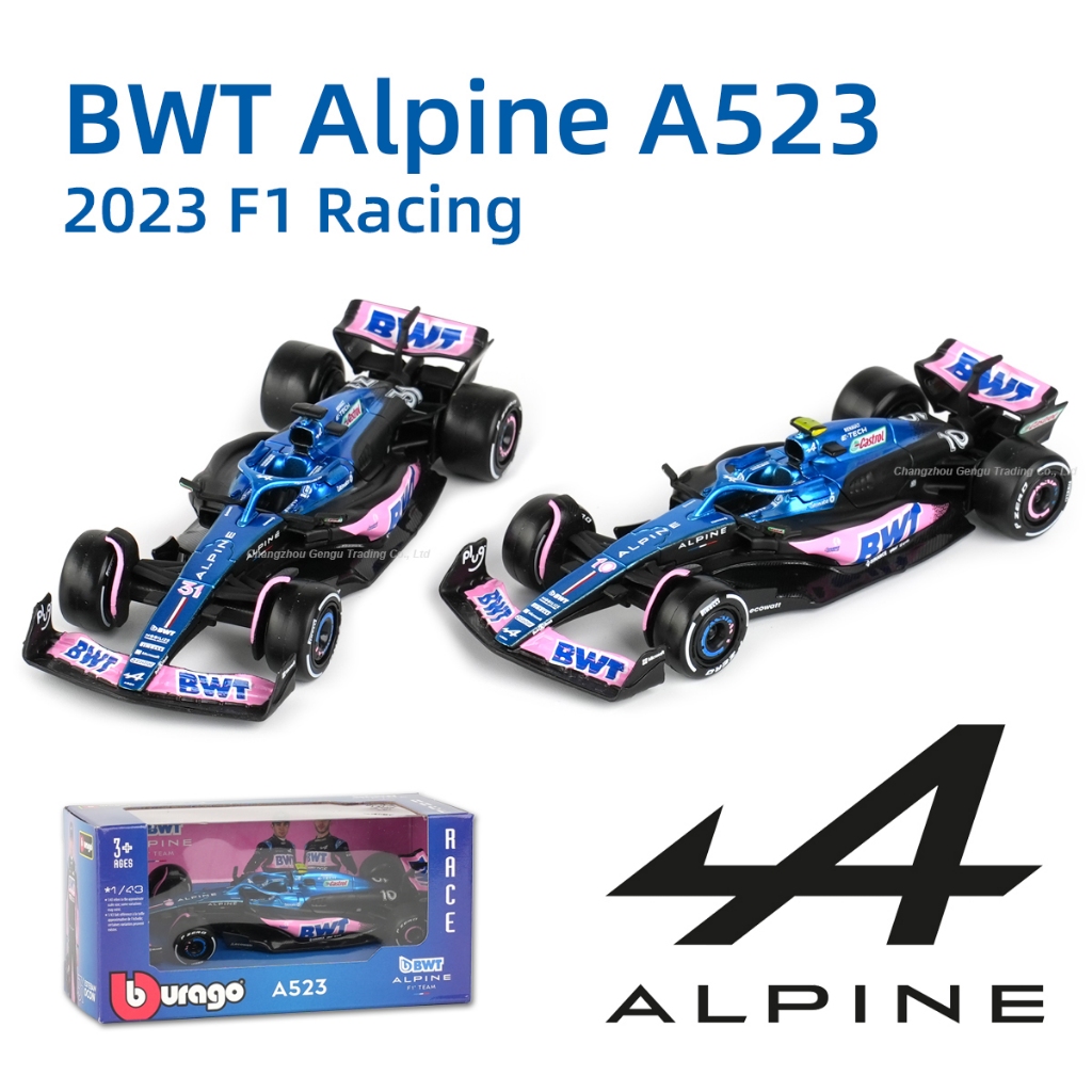 Bburago 1:43 BWT Alpine 2023 A523 #10 #31 F1 โมเดลรถยนต์จําลอง อัลลอยด์ ของเล่นสําหรับเด็ก