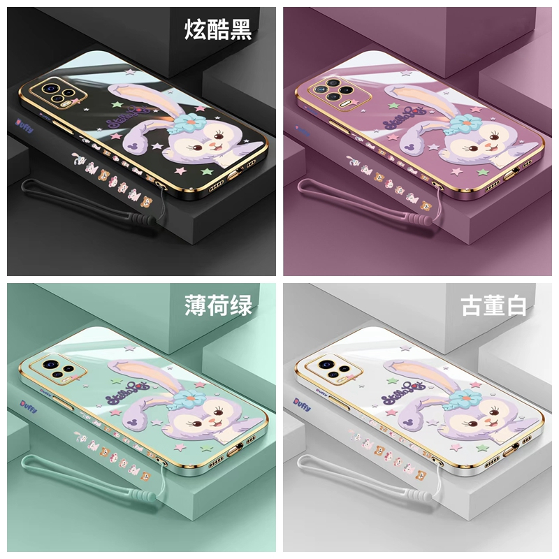 เคส Samsung A05S A05 A15 A25 A24 4G A34 5G A54 5G 90 °ขอบตรงชุบกรณีโทรศัพท์กระต่าย