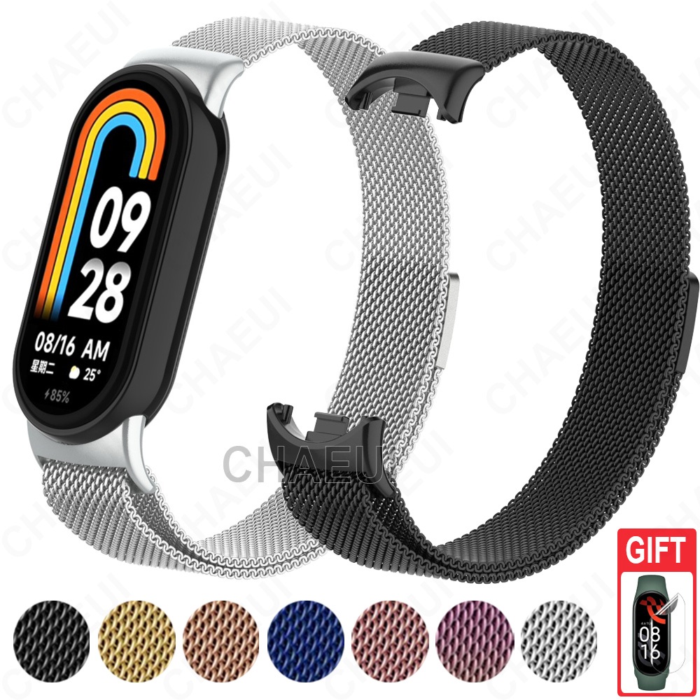 สายสแตนเลสโลหะเปลี่ยนสร้อยข้อมืออุปกรณ์เสริมสําหรับ Xiaomi Smart Band 10 9 8 / Band 10 Ceramic Edition