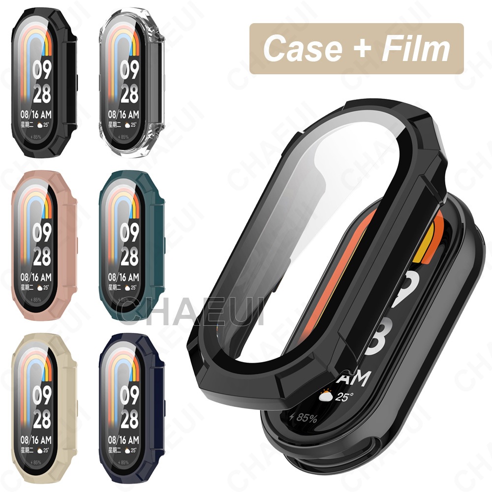 ตัวป้องกันหน้าจอ คลุมทั้งหมด พีซี เคสป้องกันพร้อมฟิล์มสําหรับ Xiaomi Smart Band 10 9 8 7 / Mi Band 6 5 4 3