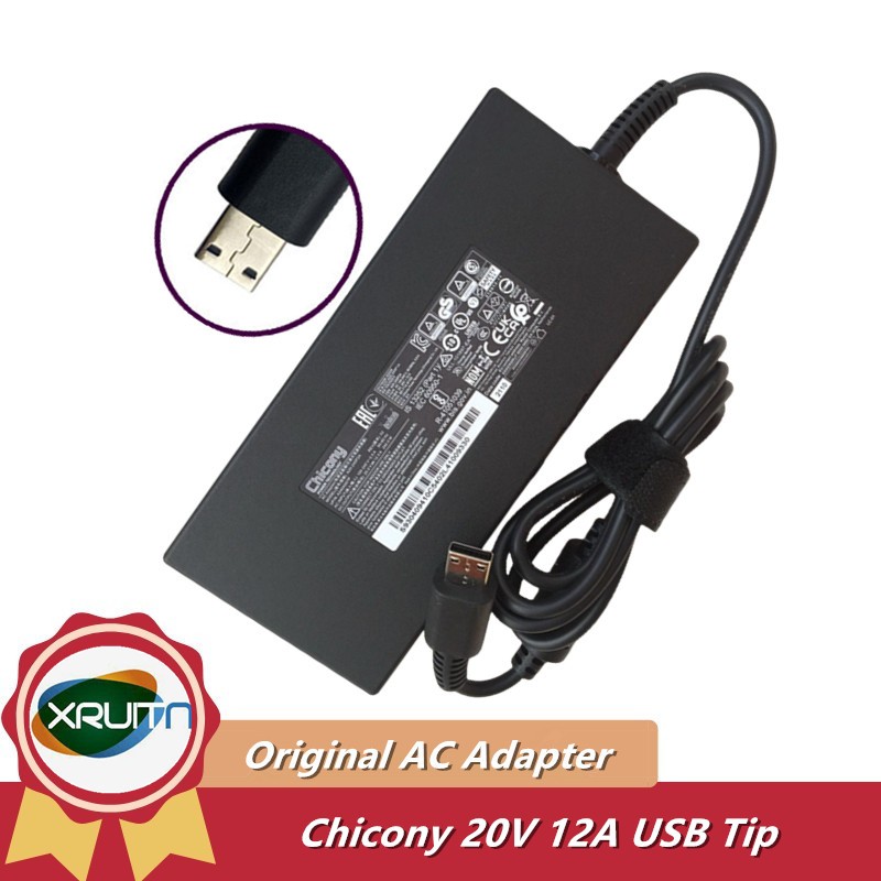 เปลี่ยน Chicony 20V 12A 240W A20-240P2A แหล่งจ่ายไฟอะแดปเตอร์ AC สําหรับ MSI GE66 GE76 GE77 Vector G