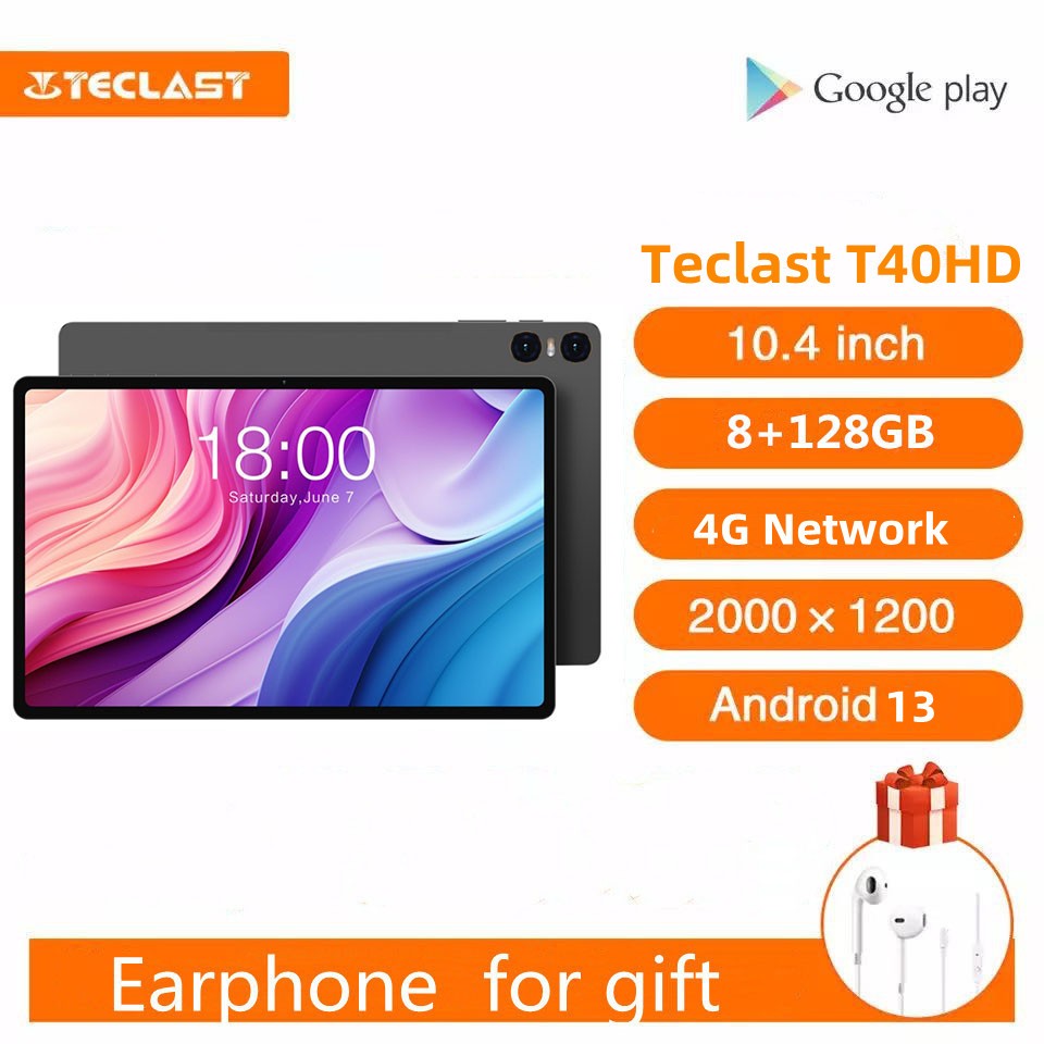 【ใหม่】Teclast T40hd แท็บเล็ต MAX 16GB+128GB 10.36 นิ้ว Android 13 2000x1200 UNISOC T606 Octa Core 4G เครือข่าย Type-C 18W ชาร์จเร็ว
