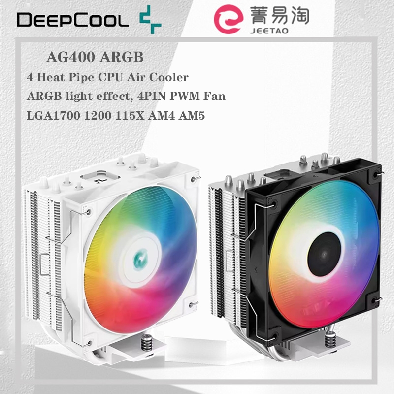 Deepcool AG400 ท่อทําความเย็น CPU 4 ท่อ PWM 5V 3PIN ARGB สําหรับ LGA1700 1200 115X 1151 1155 AMD AM4 AM5