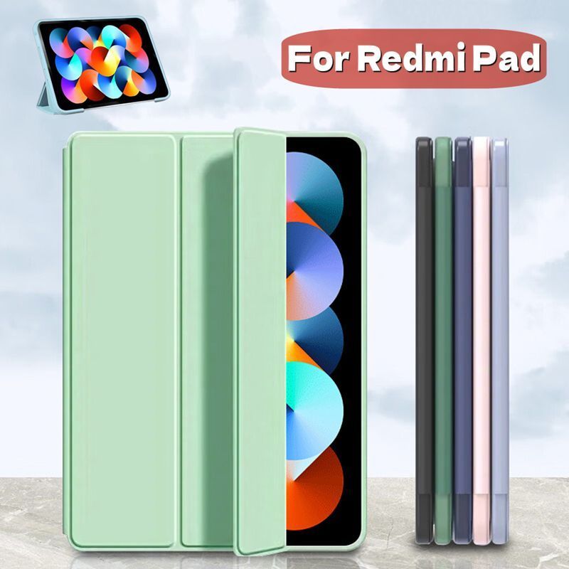 เคสแท็บเล็ต Xiaomi Redmi Pad SE 11นิ้ว เคสฝาพับอัจฉริยะ Redmi Pad 10.61 นิ้ว เคส ขาตั้งแม่เหล็ก เคสแท็บเล็ต แบบบาง ยืดหยุ่น นิ่ม ด้านหลัง Case