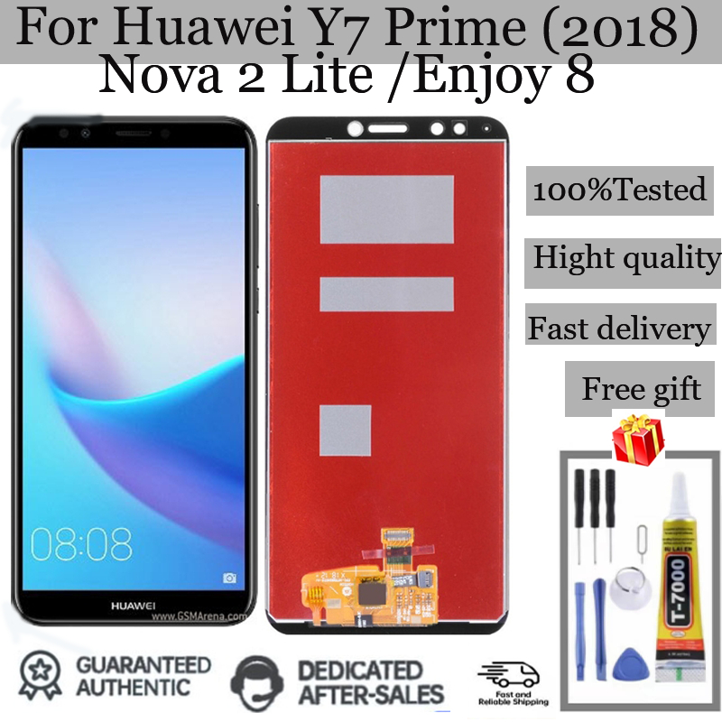 อะไหล่หน้าจอสัมผัส LCD แบบเปลี่ยน สําหรับ HUAWEI Y7 2018 Y7 Prime (2018) Nova 2 Lite Enjoy 8