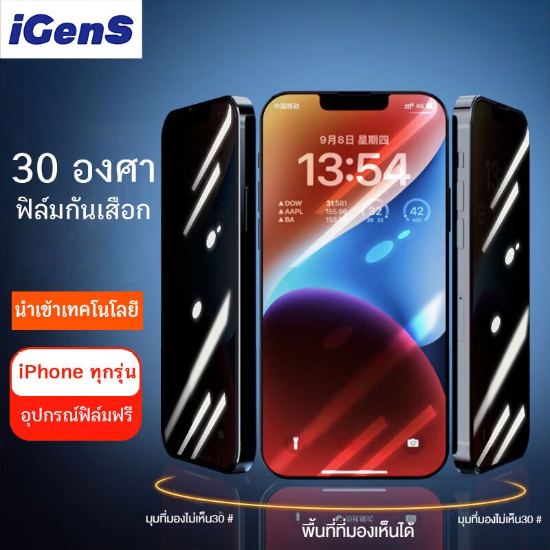 ฟิล์มกระจก iPhone ฟิล์มกันเสือก สําหรับ ฟิล์ม iphone 11 12 13 14 15 XR PRO MAX ฟิล์มกระจกใส ป้องกันรอยขีดข่วน ป้องกันลายนิ้วมือ เพื่อความเป็นส่วนตัว สําหรับ iPhones of Different Models