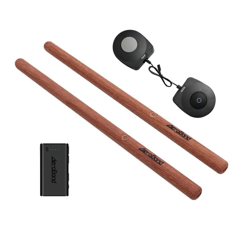 Aeroband PocketDrum 2 MAX Somatosensory Digital Electronic Air Drum Stick Set Drumsticks & Foot Pedals & Bluetooth Adapter