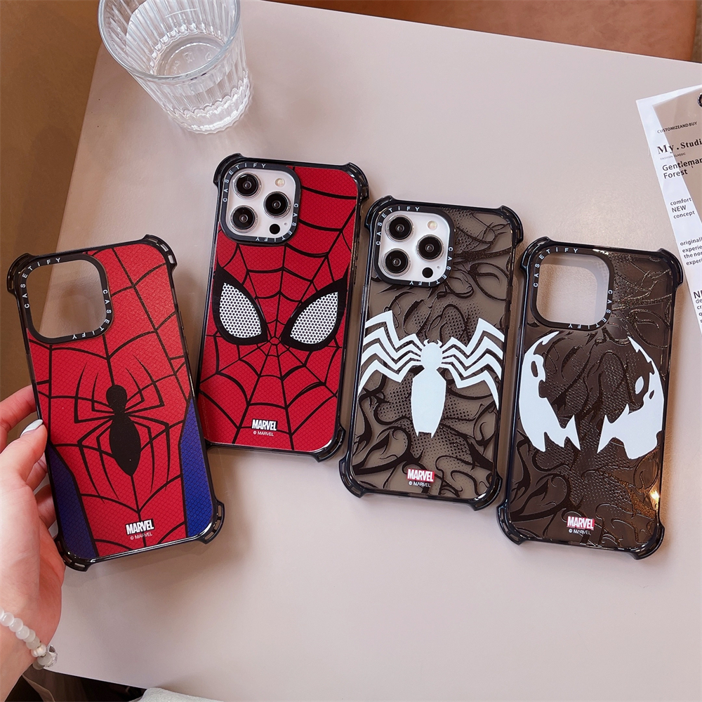 [Case Tify ] iPhone 14 15 Pro MAX Cool Mavel Spider Man Clear Case iPhone 12 13 Pro MAX Soft TPU สําหรับ iPhone 13 14 Full Bump กันกระแทก iPhone 11 15
