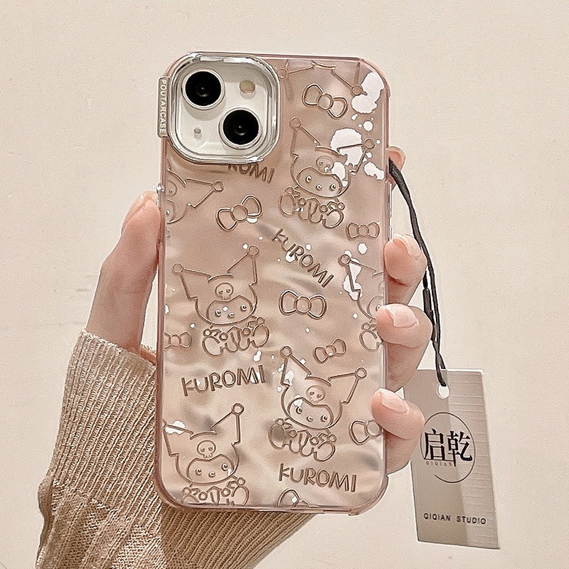 Huiwanju เคสโทรศัพท์มือถือแบบแข็ง กันกระแทก ลายการ์ตูนอนิเมะ Kulomi หัวใจน่ารัก สีชมพู สําหรับ Iphone 14 13promax 12 11