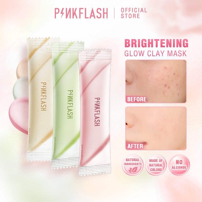 Pinkflash มาสก์โคลนธรรมชาติ ทําความสะอาดผิวหน้า กําจัดเซลล์ผิวที่ตายแล้ว ควบคุมความมัน ให้ความชุ่มชื้น แบบพกพา