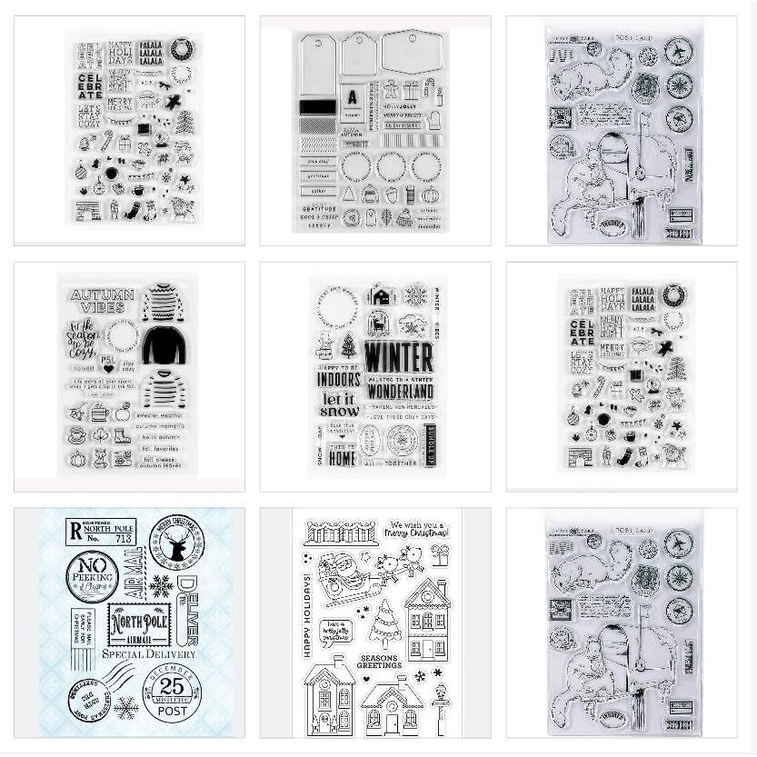 ใหม่คริสต์มาสซิลิโคนซีลใสแสตมป์ ทําเอง สมุดลายนูนอัลบั้มรูป