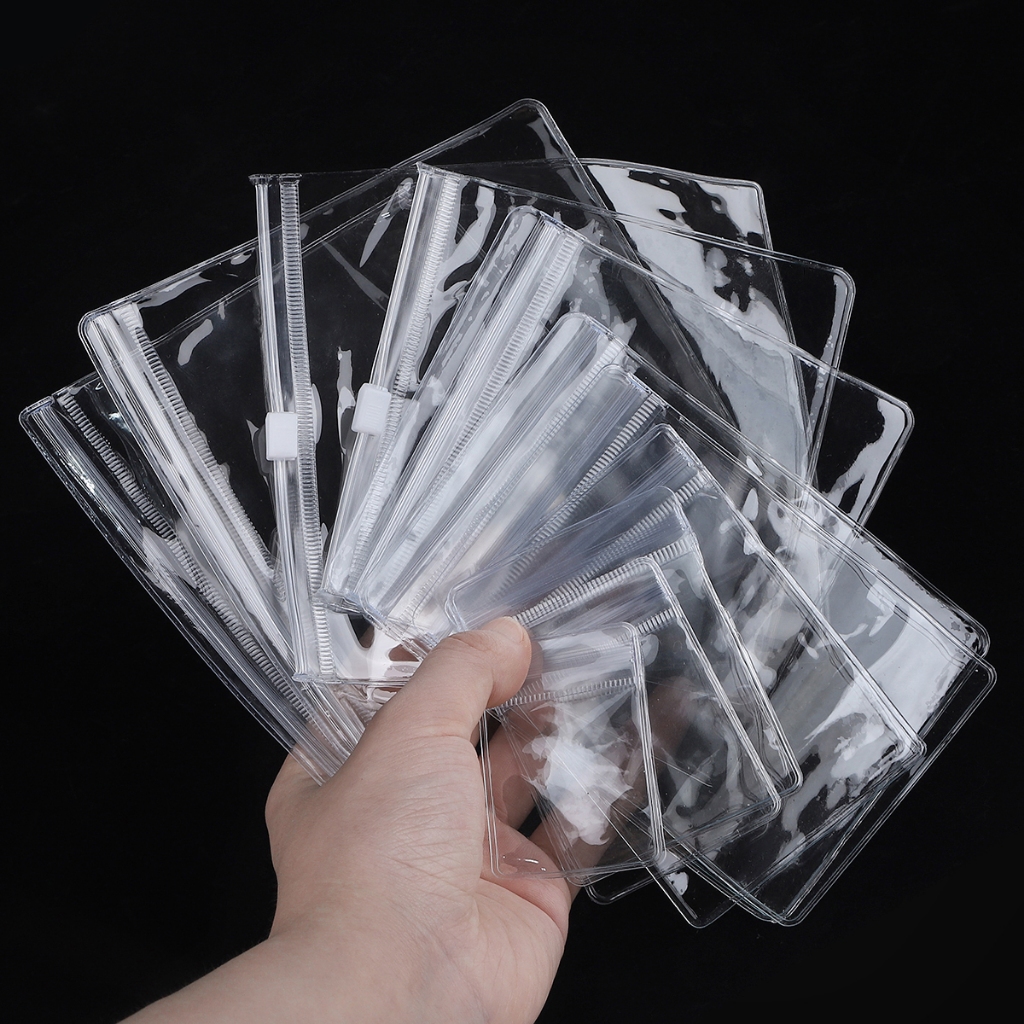 10/50pcs PVC Self Sealing เครื่องประดับพลาสติก Zip Lock กระเป๋าหนาโปร่งใส Ziplock ของขวัญบรรจุภัณฑ์เก็บกระเป๋า