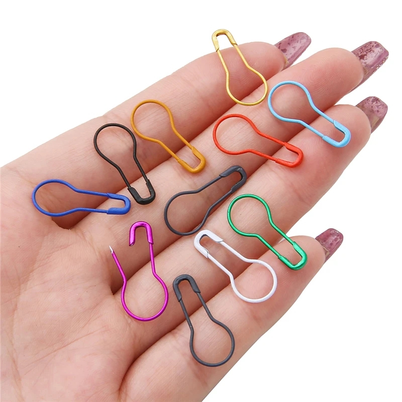 100pcs สีทึบ Garmen โลหะ Safety Pins เข็มกลัดผ้าคลุมไหล่เสื้อกันหนาวหัวเข็มขัดขนสัตว์ทอผ้าเครื่องมือวัสดุ
