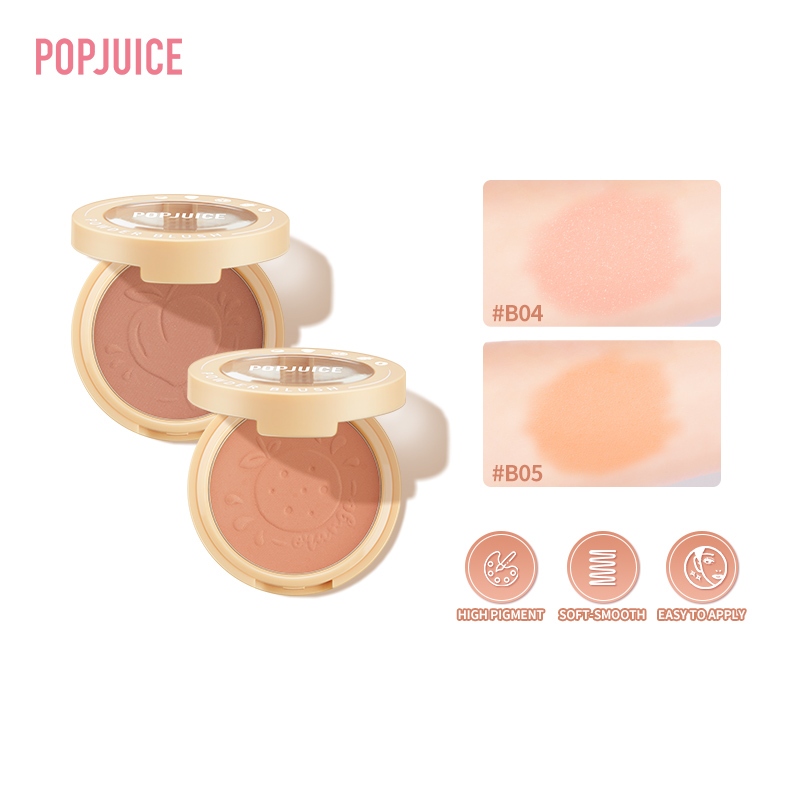 Popjuice บลัชออน คอนทัวร์ เนื้อฝุ่น นุ่ม เรียบเนียน หลากสีสัน ติดทนนาน