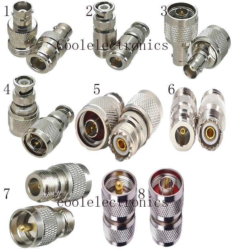 อะแดปเตอร์เชื่อมต่อโคแอ็กซ์ N เป็น BNC N เป็น UHF PL259 SO239 ตัวผู้ เป็นตัวเมีย RF 2 ชิ้น