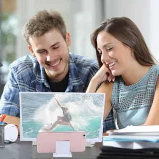 14 นิ้ว แว่นขยายหน้าจอ 3D HD แบบพกพา ป้องกันรังสี สําหรับโทรศัพท์มือถือ วิดีโอ HD จอขยายมือถือ ที่ขยายหน้าจอมือถือ สำหรับ