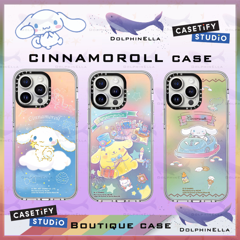 Casetify เคสโทรศัพท์มือถือ ลายการ์ตูน Sanrio CINNAMOROLL สีเลเซอร์ สําหรับ iphone 11 12 13 14 15 Pro Max