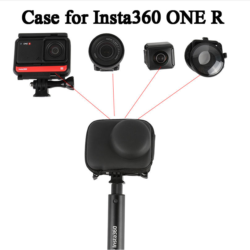 กระเป๋าสําหรับ Insta360 ONE R RS Compatible Dual-Lens 360 Mod, มุมกว้าง 4K, เลนส์ Leica, เลนส์กระจก Guards ป้องกันกล่องอุปกรณ์เสริม