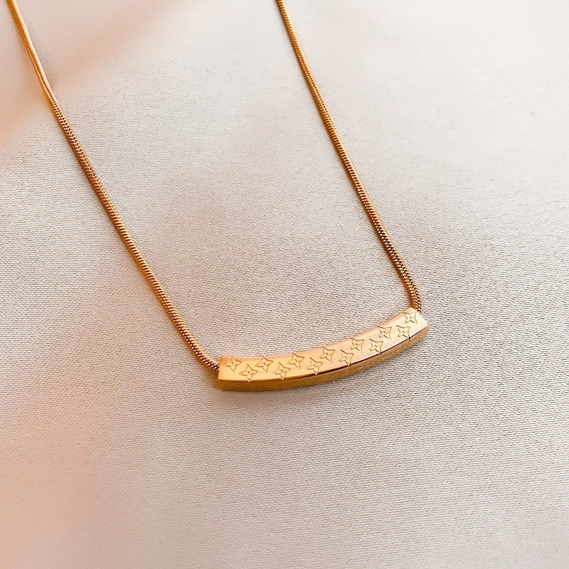 [LAVANDE] สร้อยคอเหล็กไทเทเนียมพรีเมี่ยม 18K Gold Non-Fade จี้กันน้ํา Non-Allergic สร้อยคอคู่ของขวัญเครื่องประดับ X01L0416