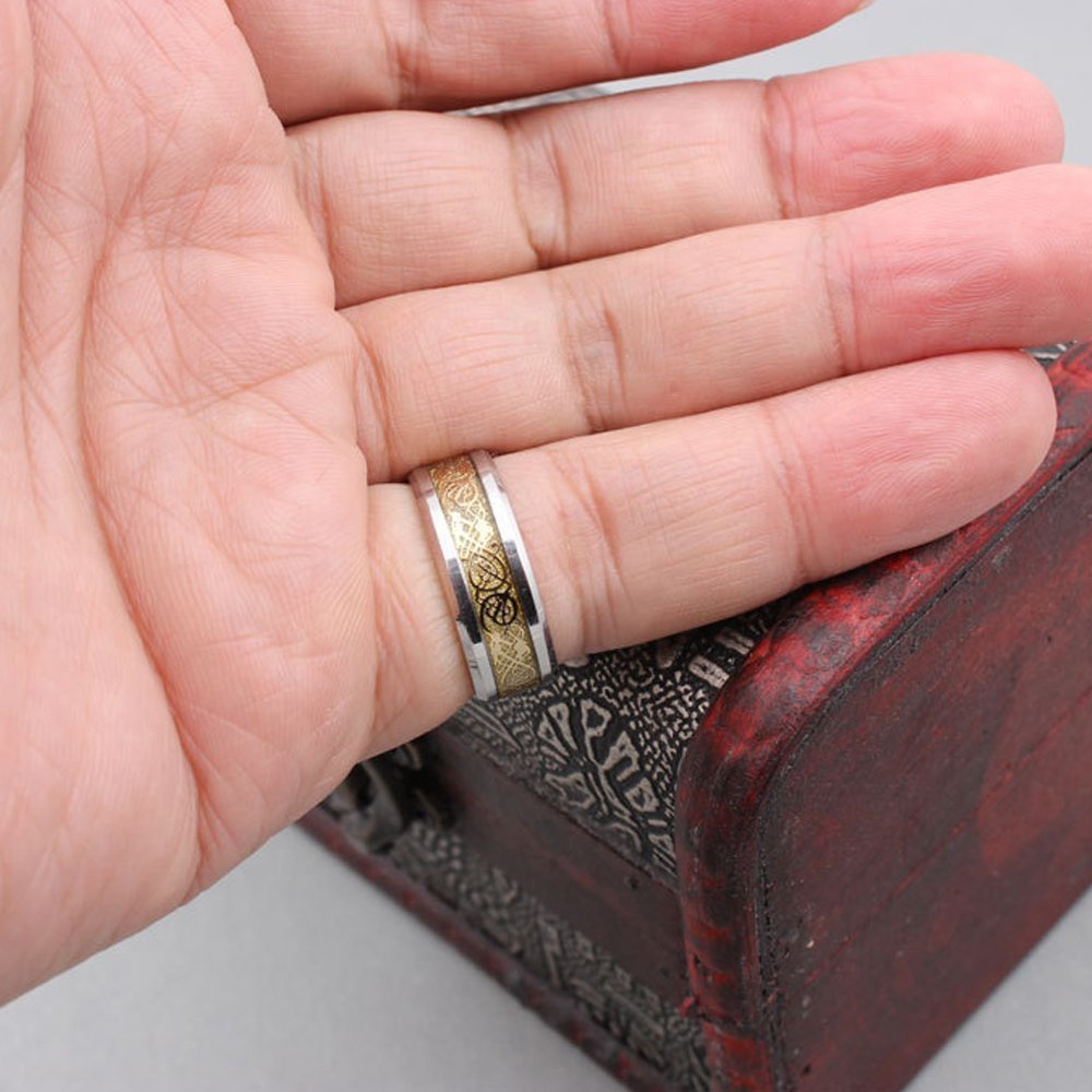 Somen แหวนทังสเตนเซลติก ลายมังกร 8 มม. สําหรับผู้ชาย ผู้หญิง ไซซ์ 6-13 - รูปที่ 3