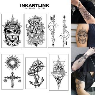 6 แผ่น/ชุด ภาพใหญ่ใหม่ สติกเกอร์รอยสักชั่วคราว รอยสักมายากลก…