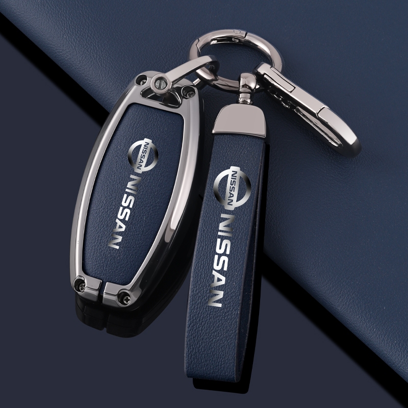 [พร้อมส่ง] เคสกุญแจรถยนต์ หนังอัลลอย สังกะสี คุณภาพสูง สําหรับ Nissan Xtrail Almera Serena Terra Tiida