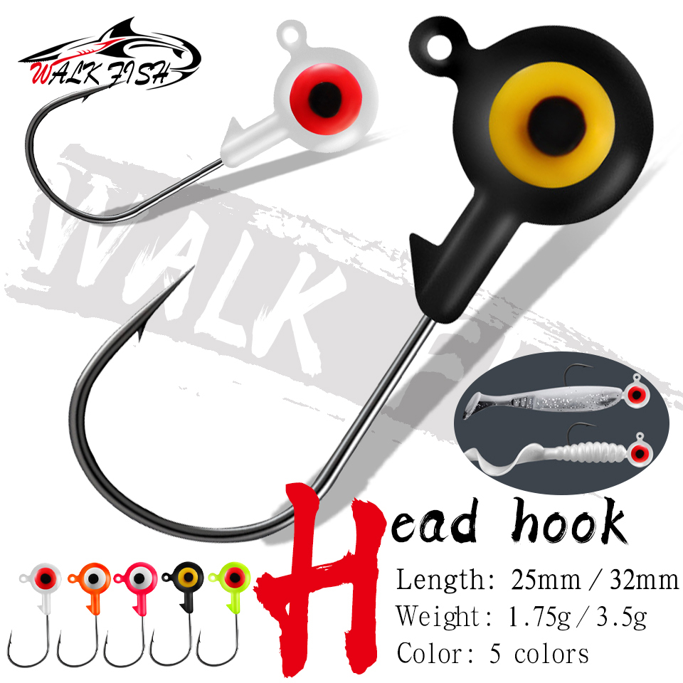 Walk FISH หัวจิ๊ก 3.5G 5G พร้อมตะขอ สําหรับเหยื่อหนอนนิ่ม