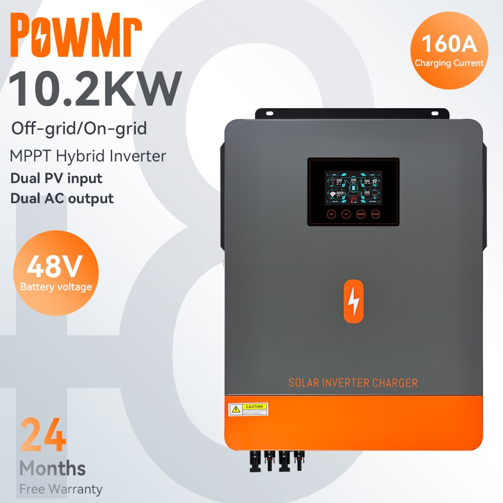 【จัดส่งในพื้นที่】PowMr MPPT 10.2KW อินเวอร์เตอร์พลังงานแสงอาทิตย์ 48V 230VAC อินพุต PV 500VDC ในตัว 