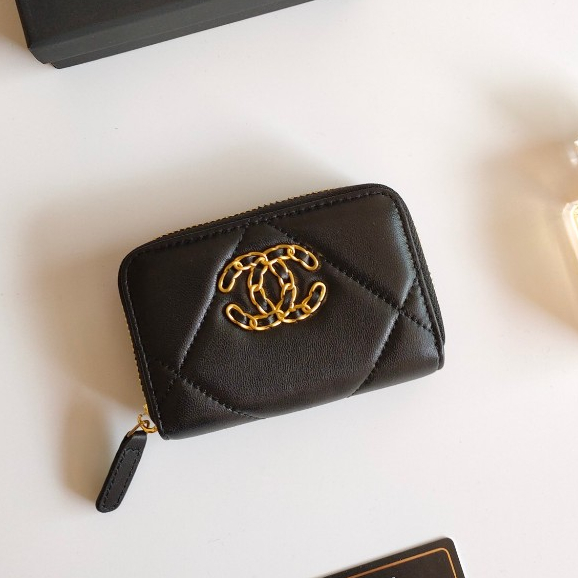 [พร้อมกล่องของขวัญ] Chanel แท้ 100% กระเป๋าเปลี่ยนผู้หญิง : คลิปซิป หนังแท้ ของแท้