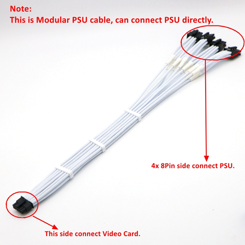 12VHPWR 12+4Pin ถึง 4 ชิ้น 8Pin 16AWG 5.0 Modular Power Supply Cable สําหรับ Corsair Type 3 ประเภท 4.