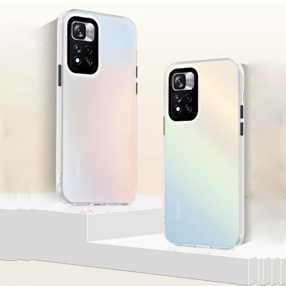 Redmi Note 11 Pro Max 11 11s 10 10s 12 เลเซอร์ฝ้า แข็ง PC ด้านหลัง TPU กรอบกันกระแทก เคส