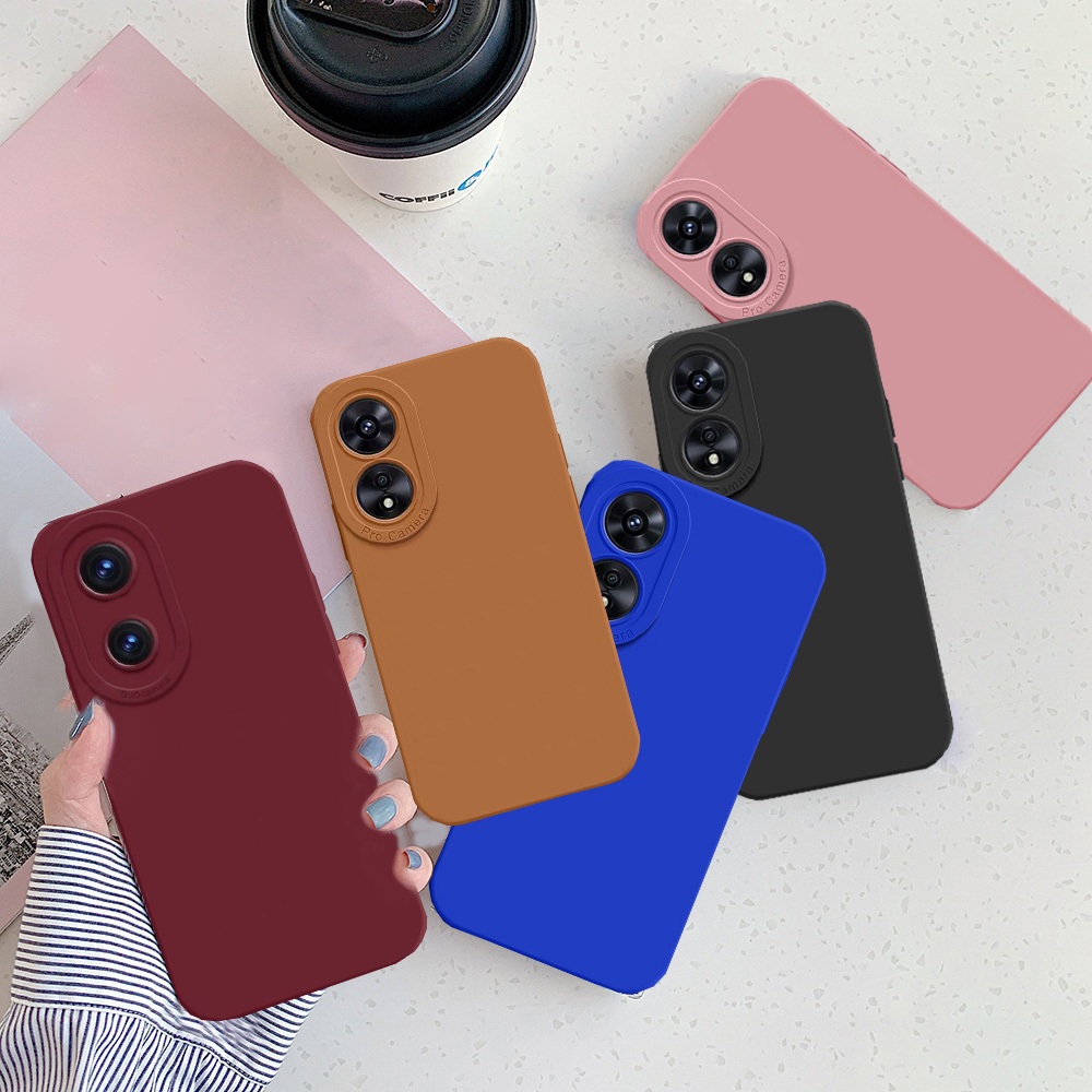 เคสโทรศัพท์มือถือ TPU แบบนิ่ม ป้องกันกล้อง ทรงสี่เหลี่ยม สําหรับ Oppo A58 A78 A17 A17K A38 4G Reno 8T 7 8