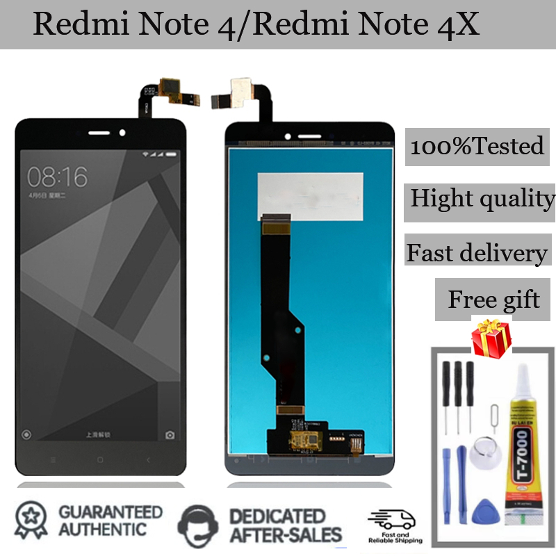 อะไหล่หน้าจอสัมผัสดิจิทัล LCD แบบเปลี่ยน สําหรับ Xiaomi Redmi Note 4 Note 4X