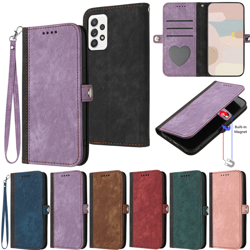 Retro สําหรับ Samsung Galaxy A52S A12 M12 F12 A52 5G A13 5G A22 5G A32 5G A72 5G A13 4G A52 4G A72 4G A22 4G A32 PU กรณีหนัง