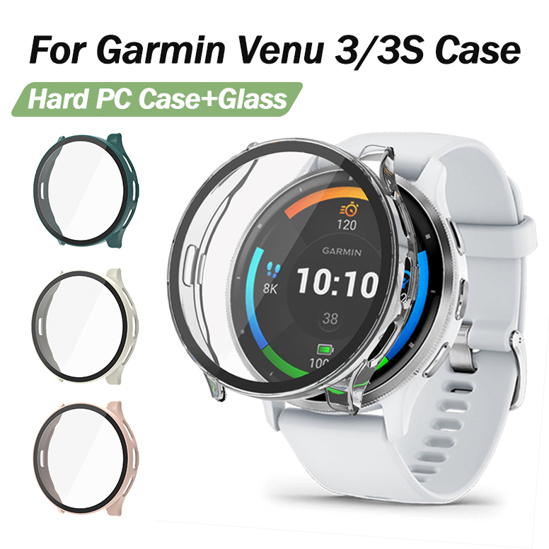 สําหรับ Garmin Venu 3/3S 2/2S/2 Plus เคส PC แบบแข็ง + ฟิล์มกระจก สําหรับ Garmin Venu 3S เคสกันกระแทก เคสหน้าจอ