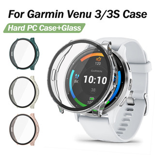 สําหรับ Garmin Venu 3/3S 2/2S/2 Plus เคส PC แบบแข็ง + ฟิล์มกระจก สําหรับ Garmin Venu 3S เคสกันกระแทก เคสหน้าจอ