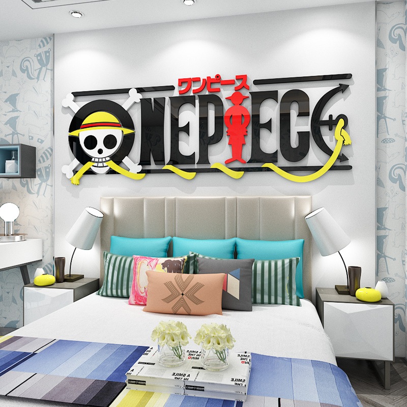 [DAORUI] สติกเกอร์โปสเตอร์อะคริลิค ลายอนิเมะ One Piece 3d มีกาวในตัว สําหรับติดตกแต่งผนังห้องนอน