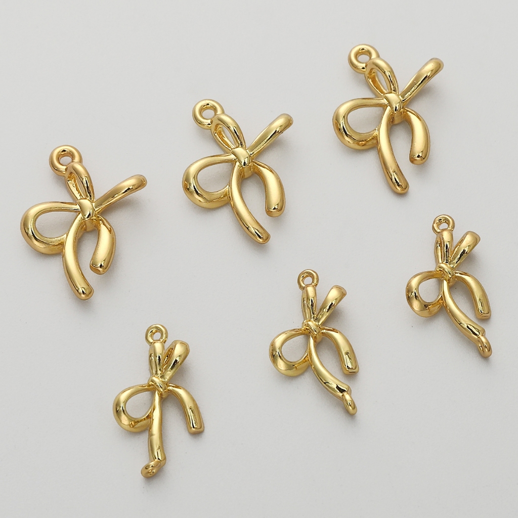 จี้โบว์ ชุบทอง 14k เครื่องประดับแฟชั่น DIY