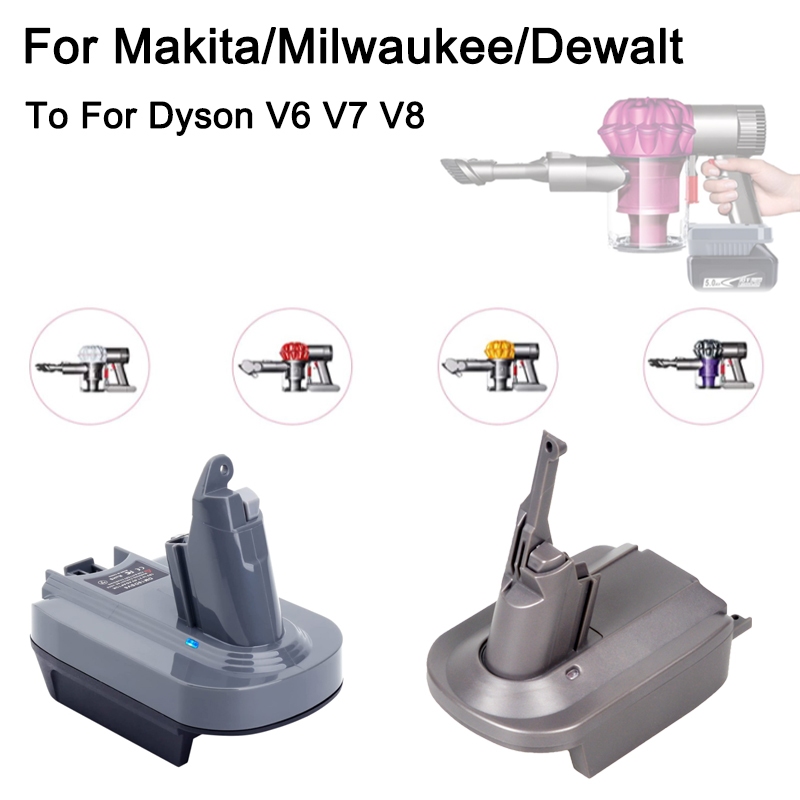 อะแดปเตอร์แบตเตอรี่สําหรับ Makita/Dewalt/Milwaukee แบตเตอรี่ลิเธียม 18V แปลงสําหรับ Dyson V6 V7 V8 แบตเตอรี่เครื่องดูดฝุ่นเครื่องมือใช้