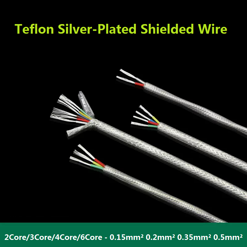Teflon Silver-Plated Shielded Wire Silver-Plated Stranded Copper Wire โปร่งใสทนอุณหภูมิสูงและป้องกัน
