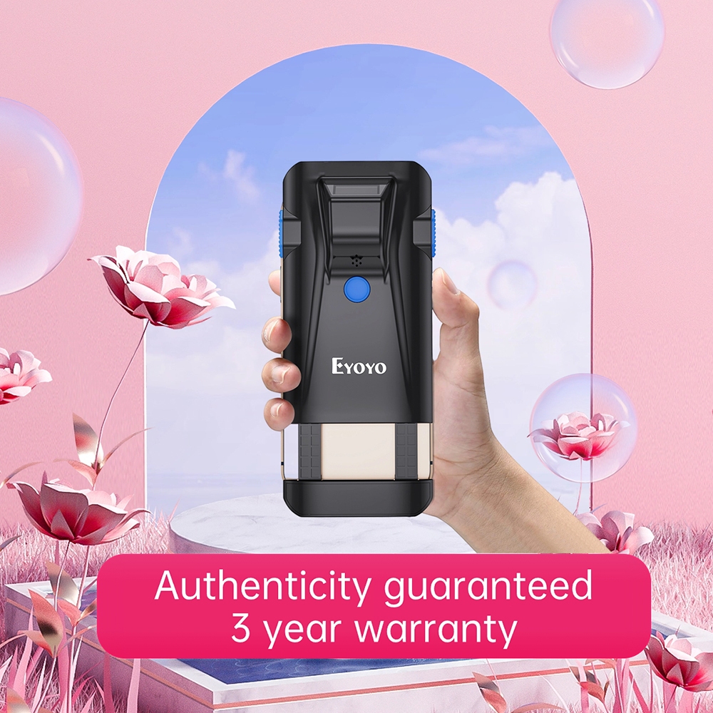 Eyoyo เครื่องสแกนบาร์โค้ด บลูทูธ 2D แบบพกพา 3-In-1 USB และไร้สาย ชาร์จได้ สําหรับจัดการคลังสินค้า