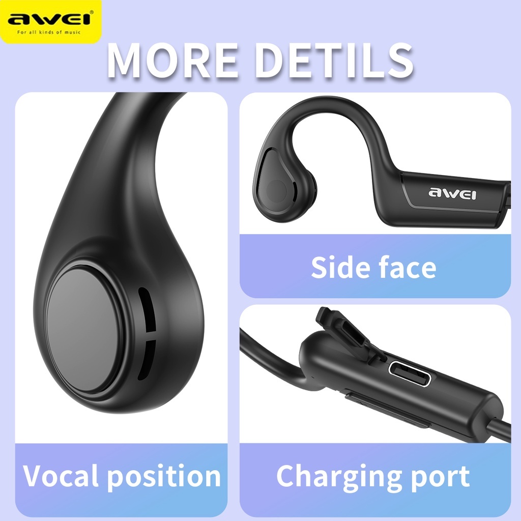 Awei A886BL หูฟังบลูทูธไร้สาย Air Conduction Bluetooth Earphone แยกเสียงซ้ายขวา มีไมค์