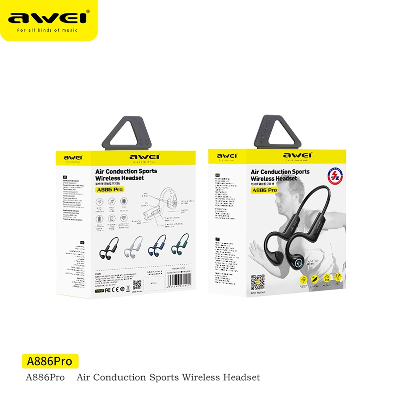 Awei A886BL หูฟังบลูทูธไร้สาย Air Conduction Bluetooth Earphone แยกเสียงซ้ายขวา มีไมค์